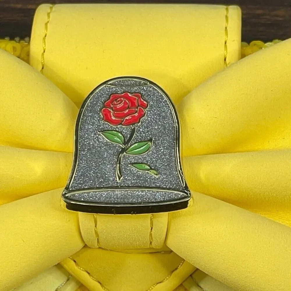 Loungefly Disney Beauty And The Beast Belle Sequin Wallet Exclusive Yellow - Picture 4 of 11